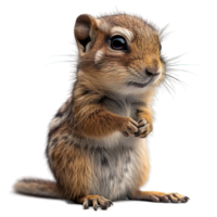 AI generated little chipmunk isolated on transparent background ,generative ai png