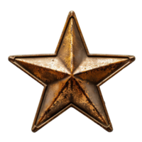 AI generated three gold star shape isolated on transparent background ,generative ai png