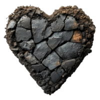 AI generated black soil shaped love isolated on transparent background ,generative ai png