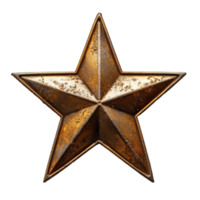 AI generated three gold star shape isolated on transparent background ,generative ai png