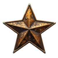 AI generated three gold star shape isolated on transparent background ,generative ai png