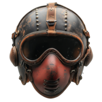 AI generated Antique pilot helmet isolated on transparent background ,generative ai png