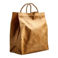 AI generated cardboard packaging bag png ,paper bag mockup isolated on transparent background ,generative ai