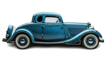AI generated Side view of antique old car isolated on transparent background ,generative ai png