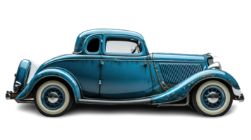 AI generated Side view of antique old car isolated on transparent background ,generative ai png