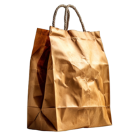 AI generated cardboard packaging bag png ,paper bag mockup isolated on transparent background ,generative ai