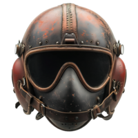 AI generated Antique pilot helmet isolated on transparent background ,generative ai png