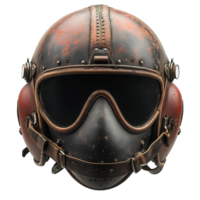 AI generated Antique pilot helmet isolated on transparent background ,generative ai png