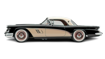 AI generated Side view of antique old car isolated on transparent background ,generative ai png