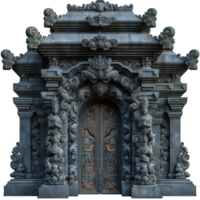 AI generated Bali Temple Stone Gate Isolated on Transparent Background ,generative ai png