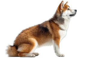 AI generated Side view golden Akita Inu Dog Isolated on Transparent Background ,generative ai png