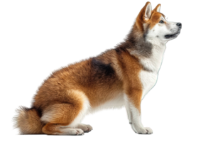 ai generado lado ver dorado akita inu perro aislado en transparente antecedentes ,generativo ai png