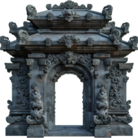 AI generated Bali Temple Stone Gate Isolated on Transparent Background ,generative ai png