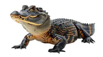 AI generated side view crocodile isolated on transparent background ,generative ai png