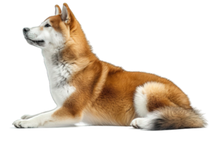 AI generated Side view golden Akita Inu Dog Isolated on Transparent Background ,generative ai png