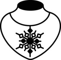 Necklace glyph and line vector illustration