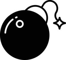 Bomb glyph and line vector illustration