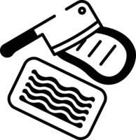 Ground beef cut glyph and line vector illustration