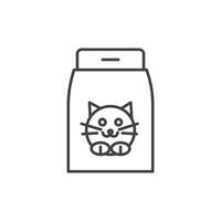 gato comida icono vector