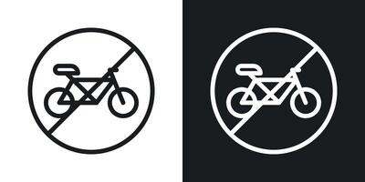 Bicycle prohibition sign vector