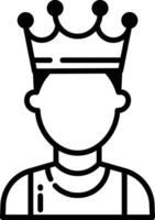 King glyph and line vector illustration