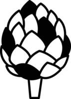 Artichoke glyph and line vector illustration