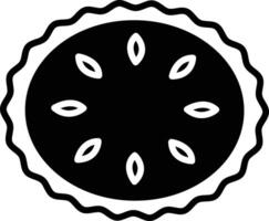 Pie glyph and line vector illustration