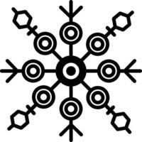 Snowflake glyph and line vector illustration