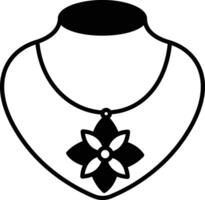 Necklace glyph and line vector illustration