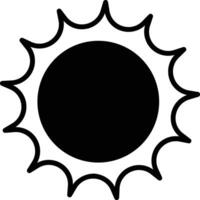 Sun glyph and line vector illustration