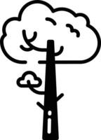 Teak Tree glyph and line vector illustration