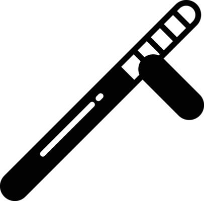 Baton glyph and line vector illustration