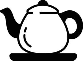 Teapot glyph and line vector illustration