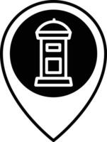 Post office location glyph and line vector illustration