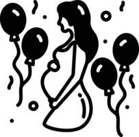 Baby Shower glyph and line vector illustration