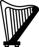 Harp glyph and line vector illustration