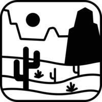 Desert glyph and line vector illustration