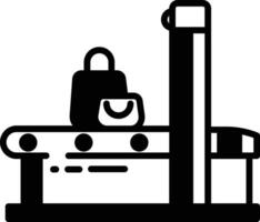 Security baggage glyph and line vector illustration