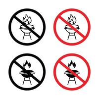 No barbecue with fire sign vector