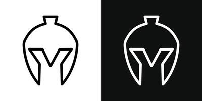 Warrior mask icon vector