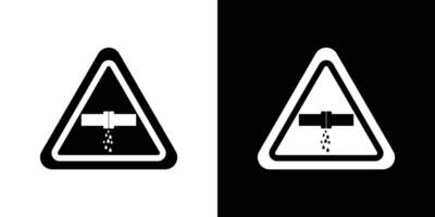 Caution safety leak of water or chemical material sign vector