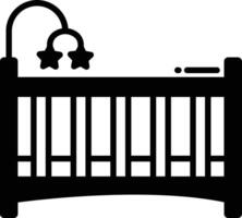 Crib glyph and line vector illustration