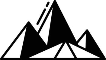 mountain ice glyph and line vector illustration