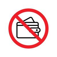 No wallet sign vector