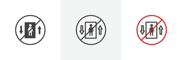 No elevator sign vector