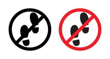 No foot print sign vector