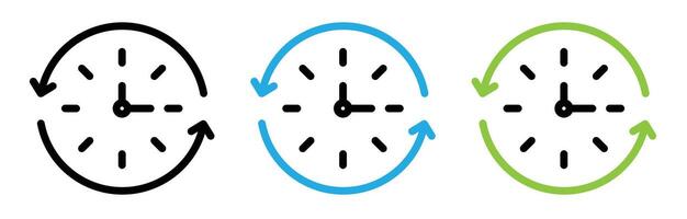 curso de hora icono vector