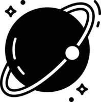 Saturn Planet glyph and line vector illustration