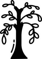 Tree glyph and line vector illustration