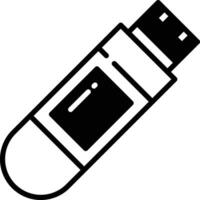 USB cable glyph and line vector illustration